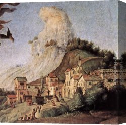 Perseus Frees Andromeda Canvas Paintings - Perseus Frees Andromeda [detail #1] by Piero di Cosimo